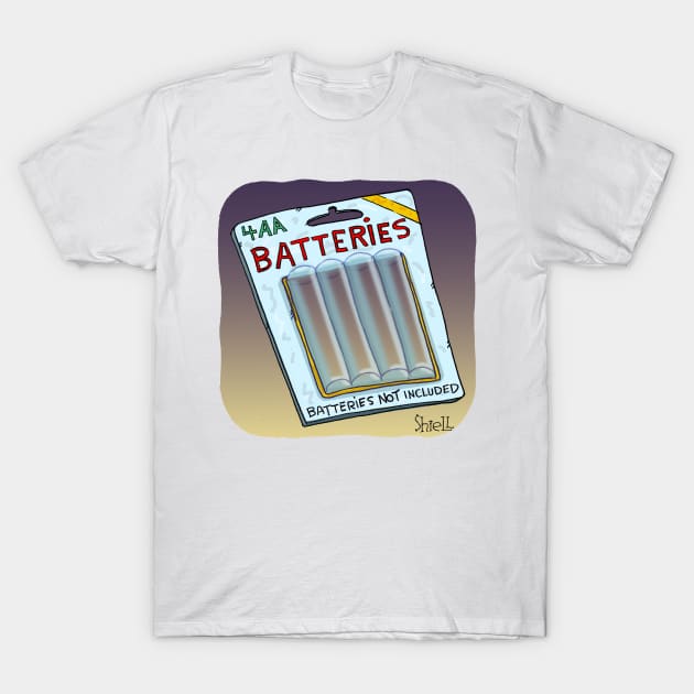 Batteries NOT Included T-Shirt by macccc8